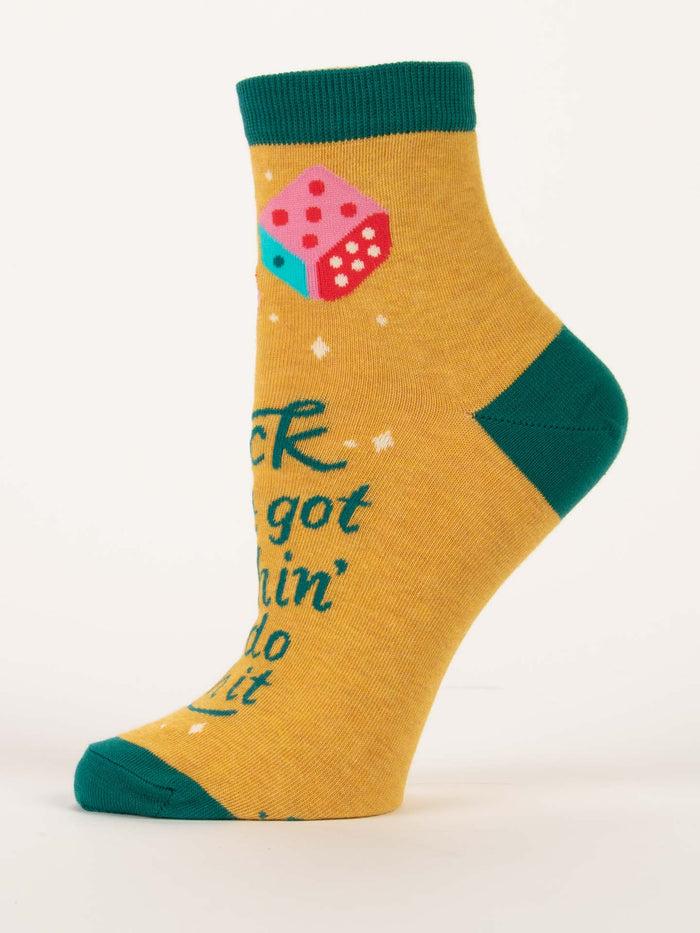 Blue Q Luck Ain't Got Nothin' To Do With It W-Ankle Socks