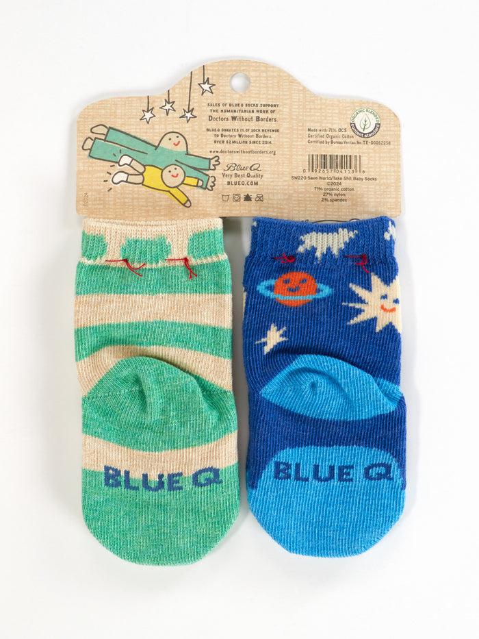 Blue Q Might Save The World/ Where's A Good Place To Take A Shit Around Here? Baby Socks