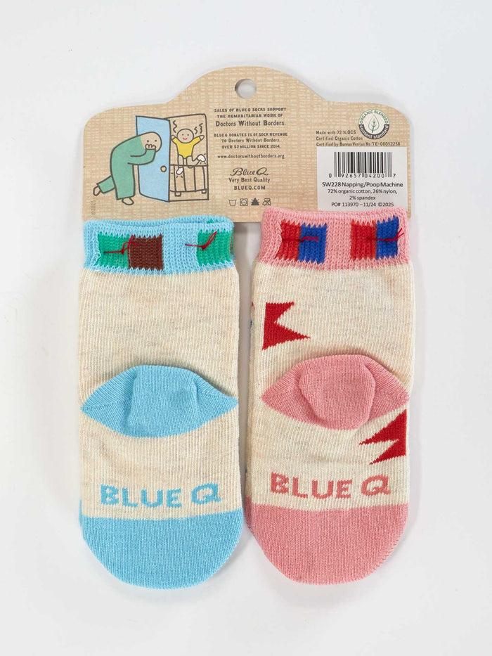 Blue Q Napping? In This Economy?/Poop Machine Baby Socks