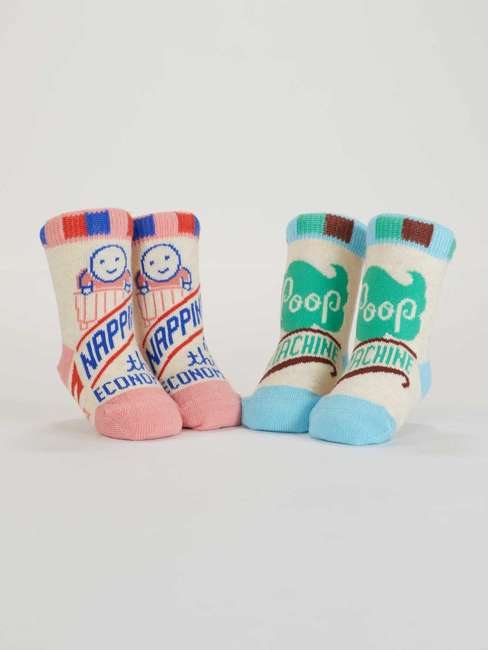 Blue Q Napping? In This Economy?/Poop Machine Baby Socks
