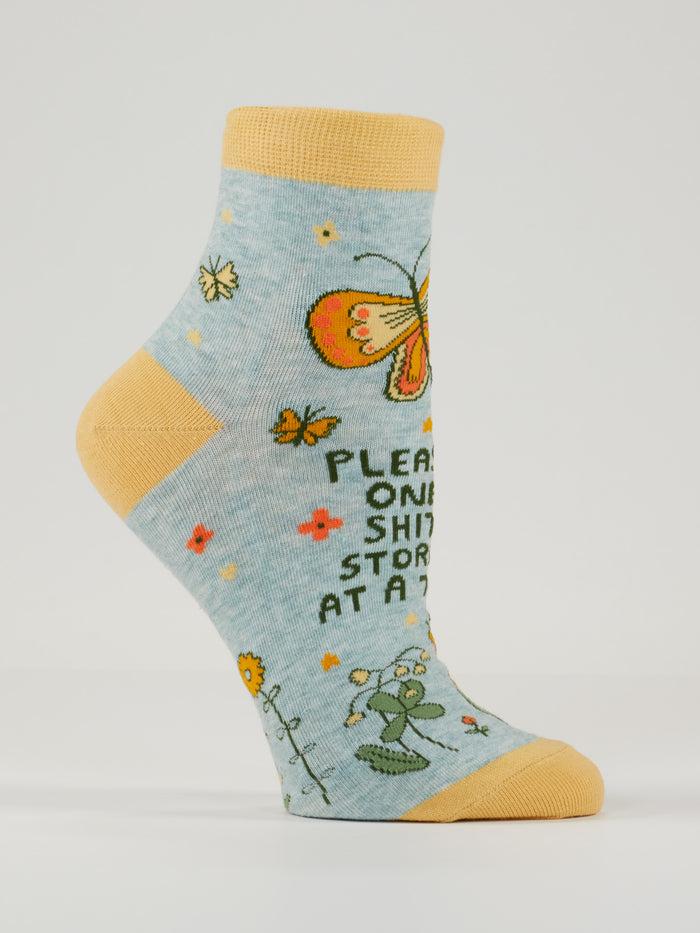 Blue Q Please One Shitstorm At A Time W-Ankle Socks