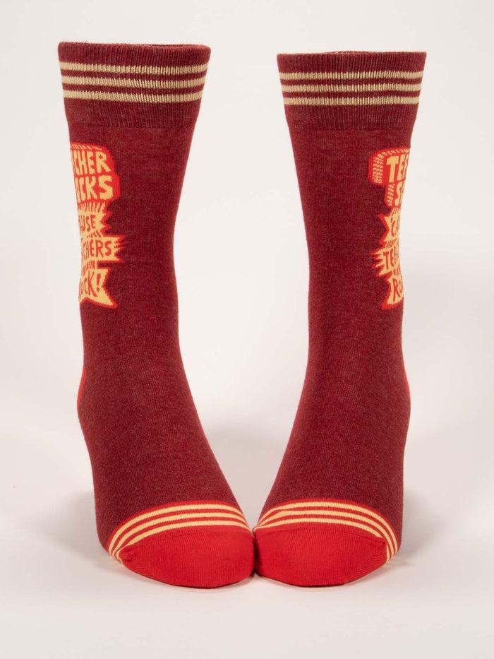 Blue Q Teachers Socks 'Cause Teachers Rock M-Crew Socks