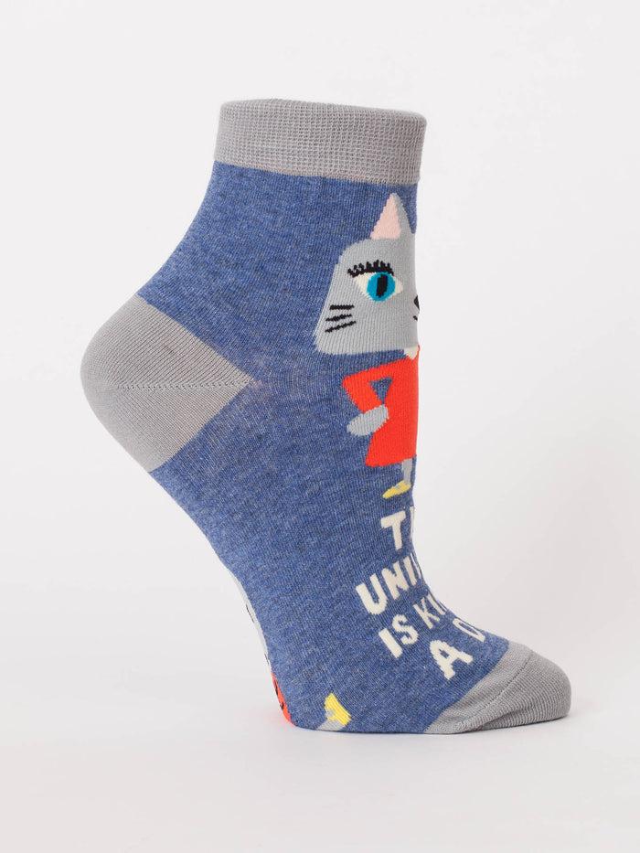Blue Q The Universe Is A Kind Of A Dick W-Ankle Socks