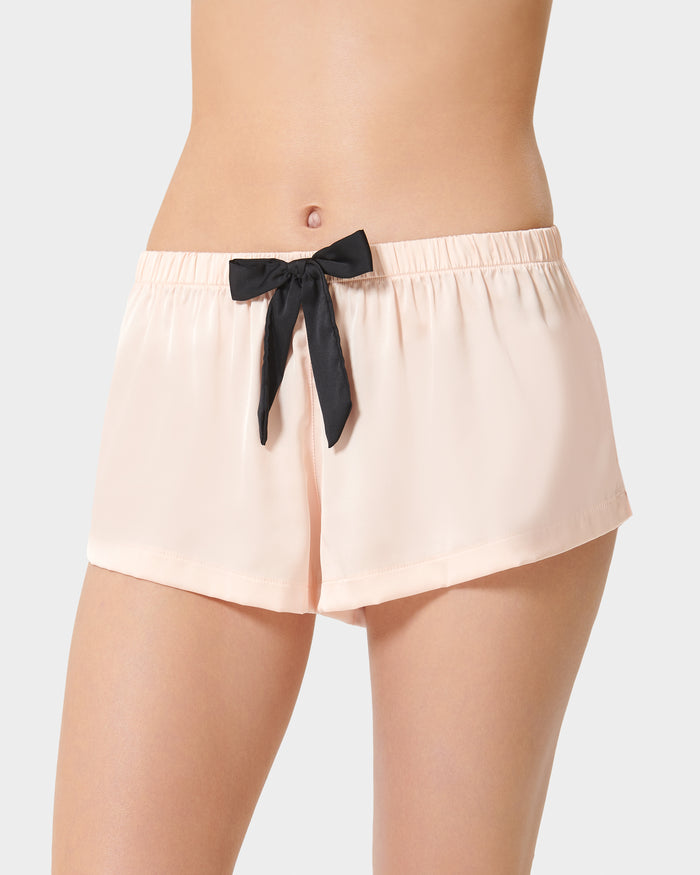 Bluebella Abigail Shirt And Short Set Pale Pink/Black