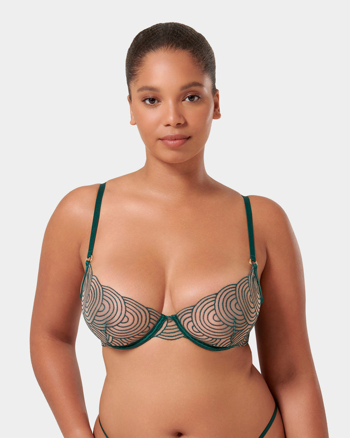 bluebella Aster Wired Bra Botanical Garden Green/Sheer
