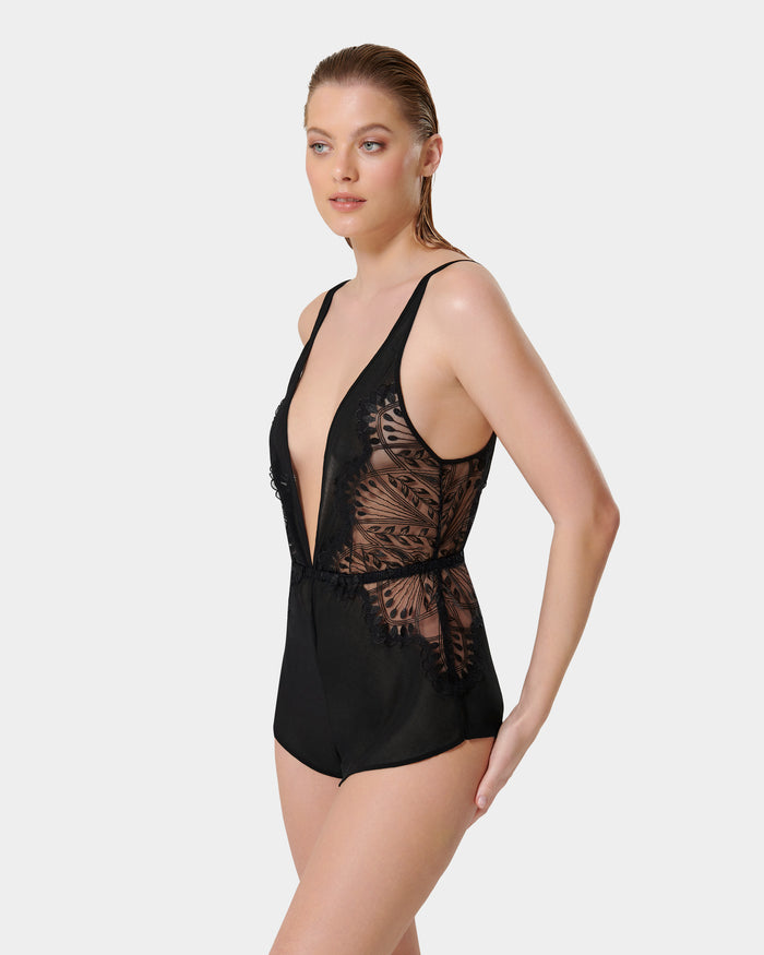 Bluebella Augusta Luxury Satin Teddy Black