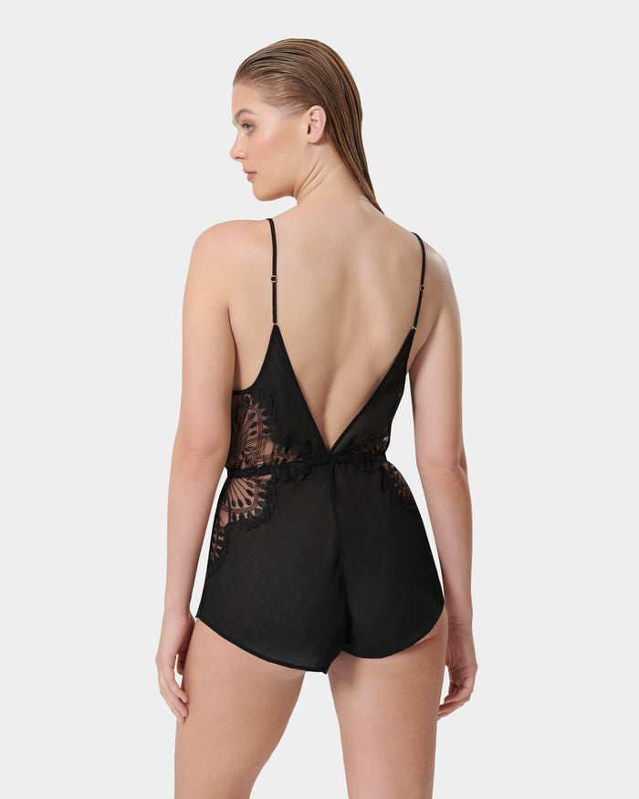 Bluebella Augusta Luxury Satin Teddy Black