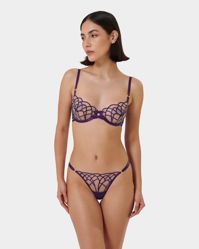 Bluebella Beatrix Wired Bra Acai Purple/Sheer