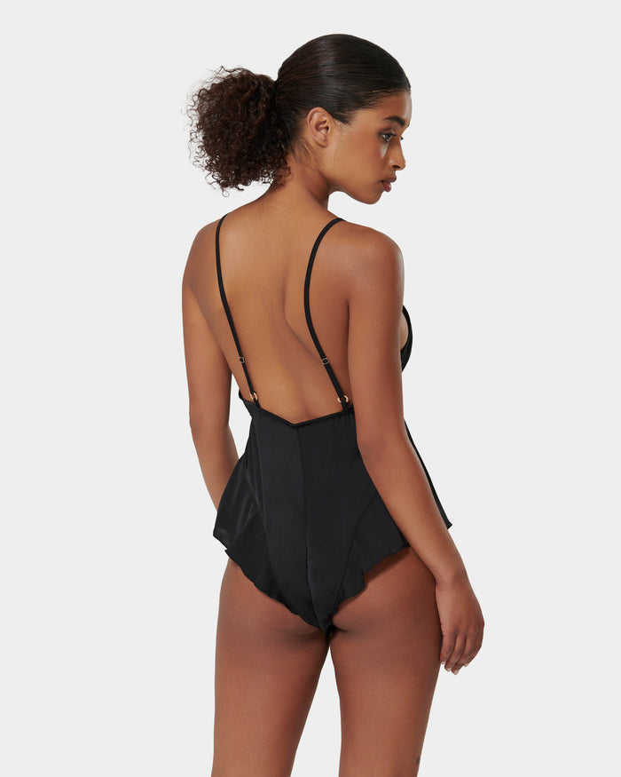 Bluebella Blake Luxury Satin Teddy Black
