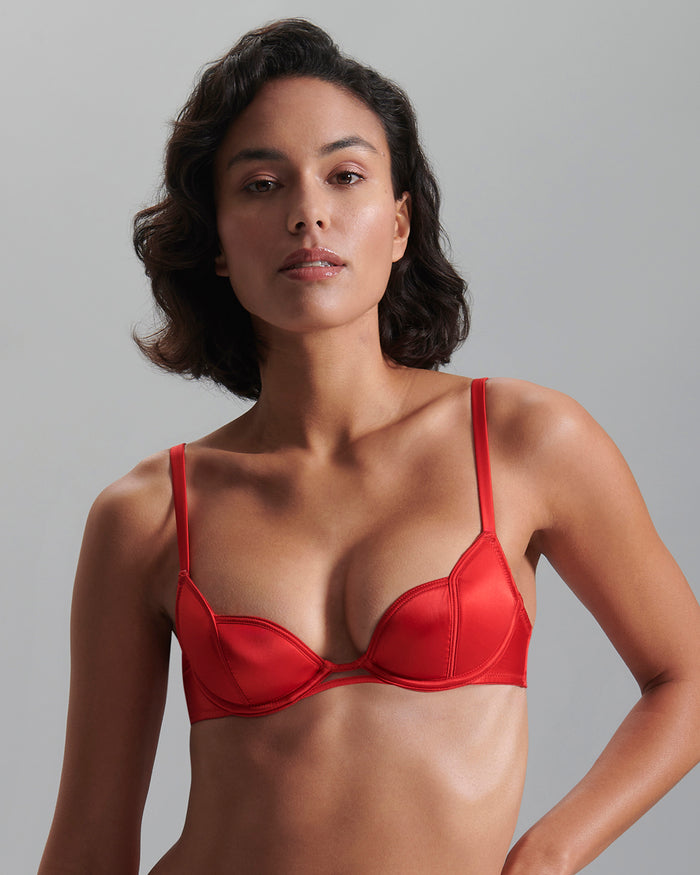 bluebella Cara Satin Bra Red