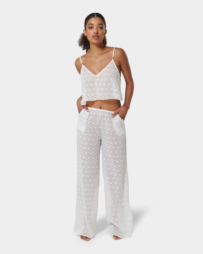 bluebella Cassat Cami & Trouser Set White
