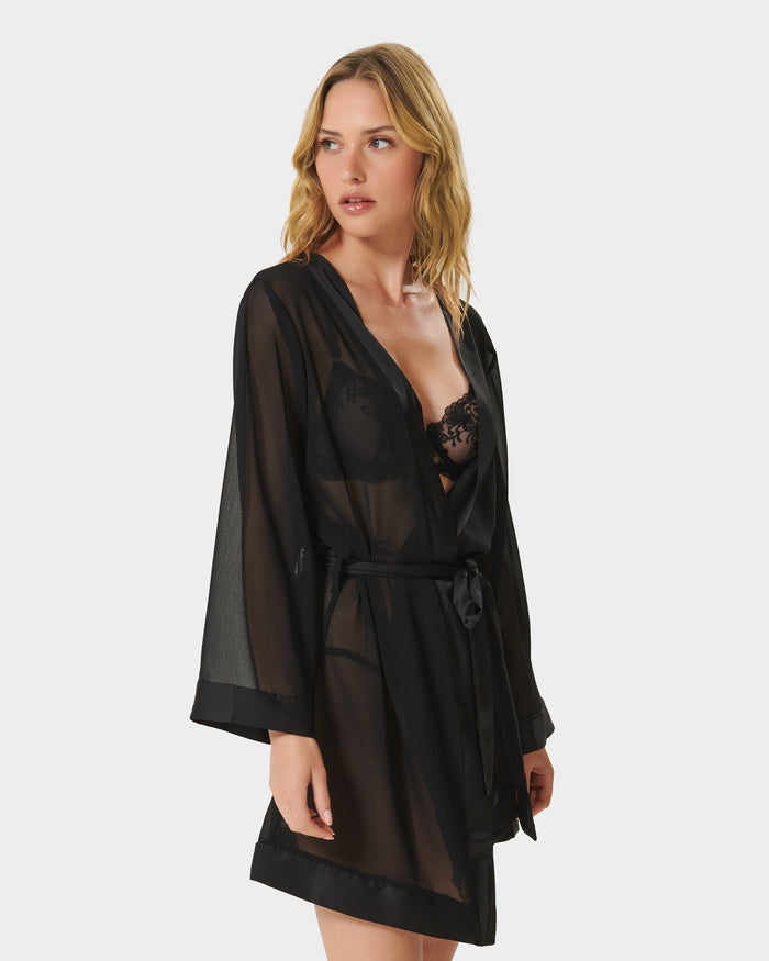 Bluebella Chiffon Kimono Black