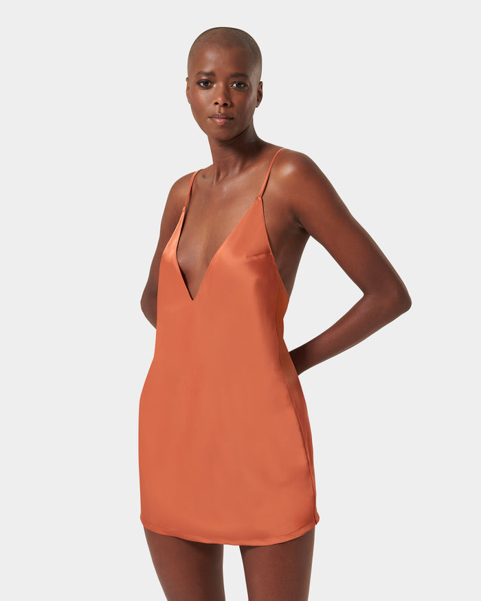 Bluebella Clea Satin Chemise Baked Clay