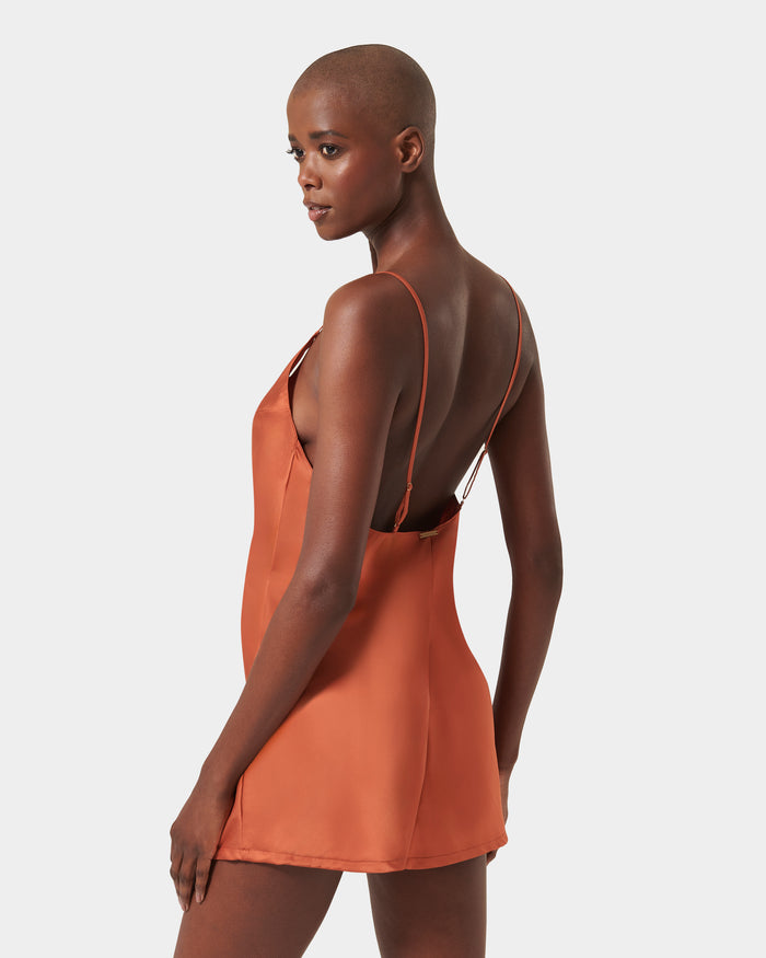 Bluebella Clea Satin Chemise Baked Clay