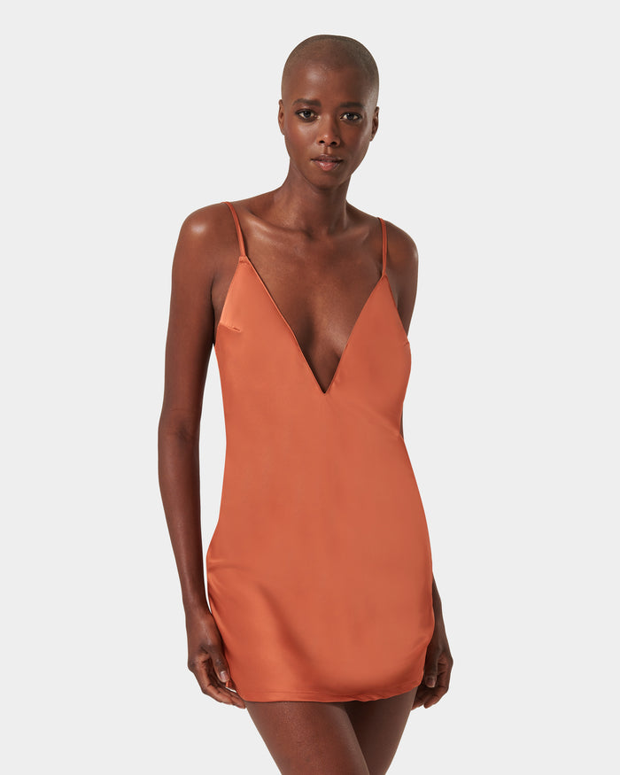 bluebella Clea Satin Chemise Baked Clay