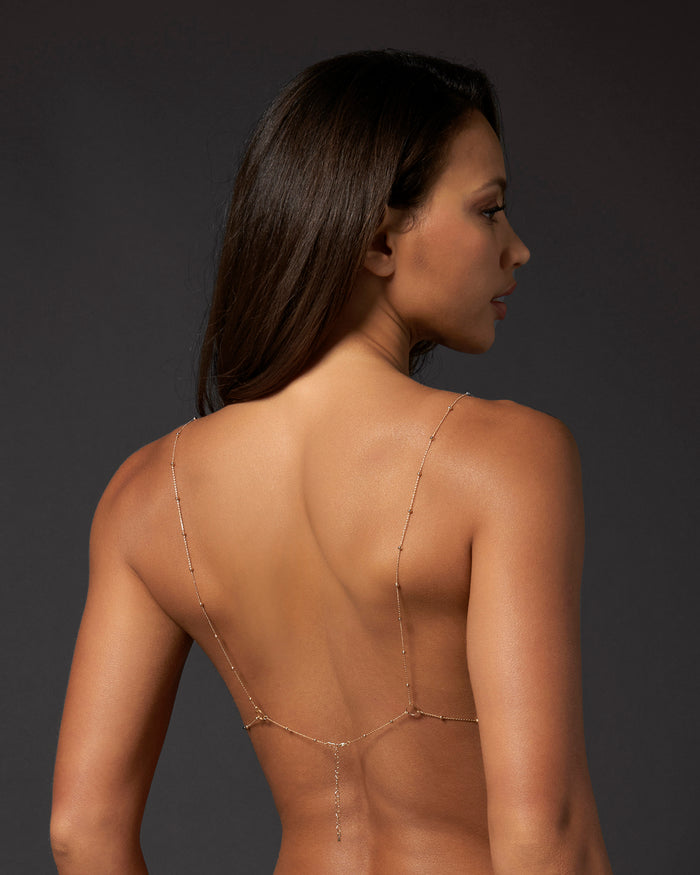 Bluebella Frida Open Chain Bra Gold