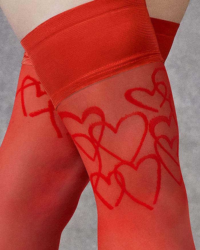 Bluebella Hearts Leg/Plain Top Hold Ups