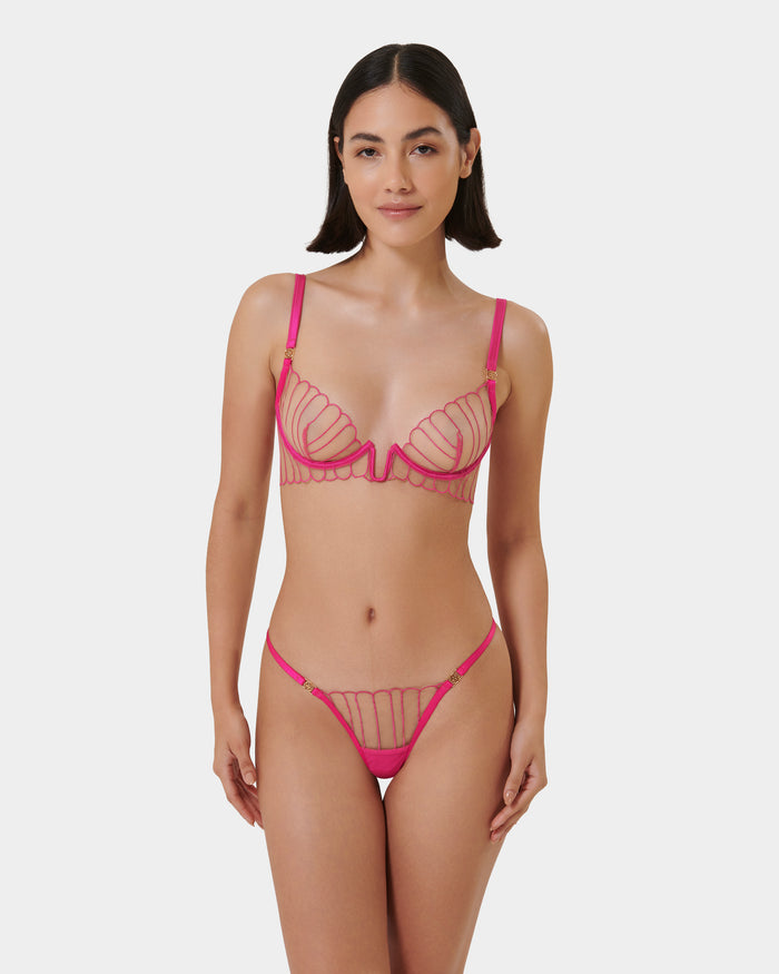 Bluebella Imogen Embroidered Sheer Bra Pink