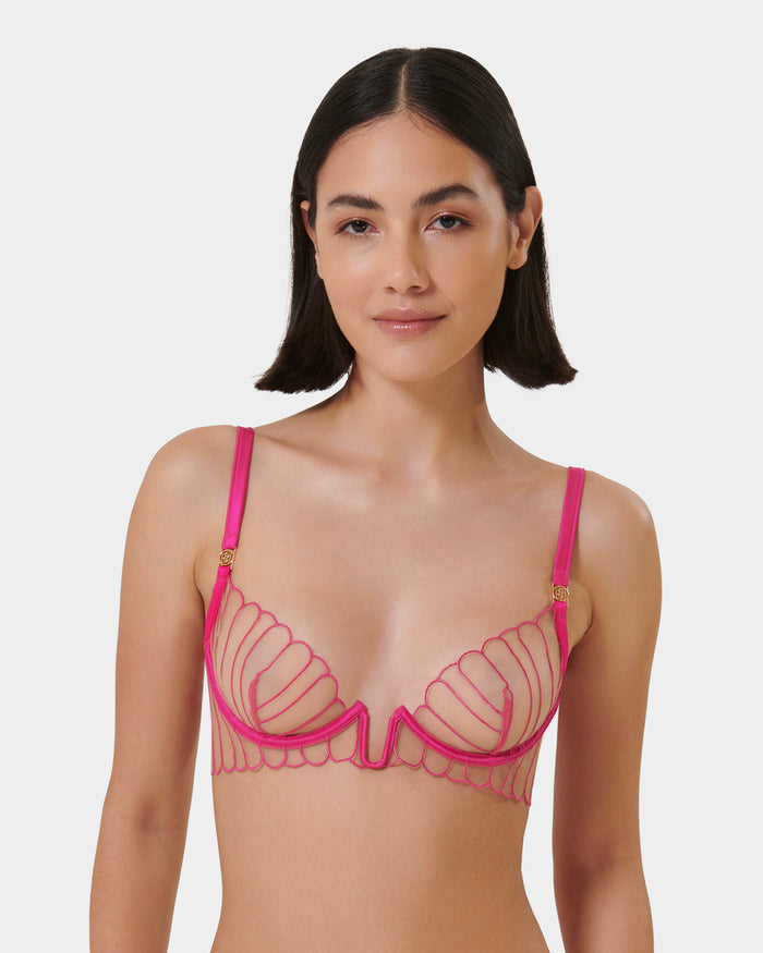 bluebella Imogen Embroidered Sheer Bra Pink