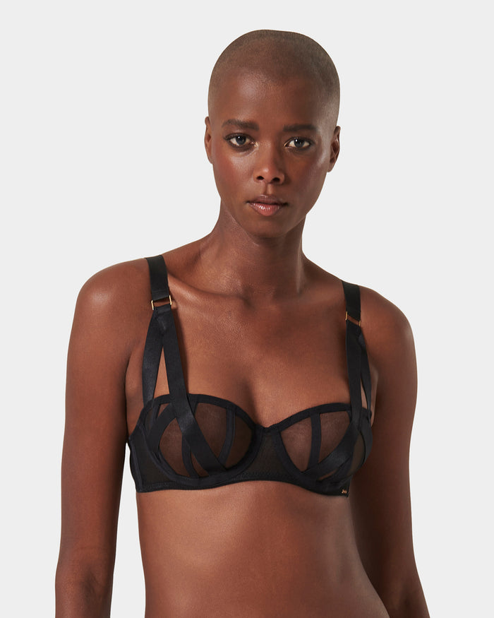 bluebella Karolina Strappy Balcony Bra Black