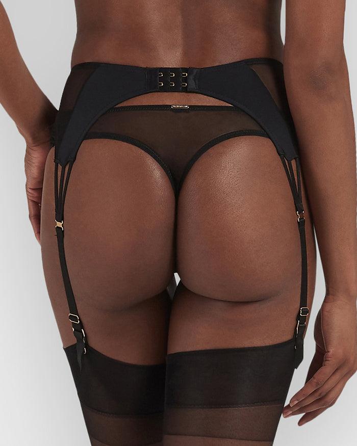Bluebella Laura Black Suspender Belt With Mesh