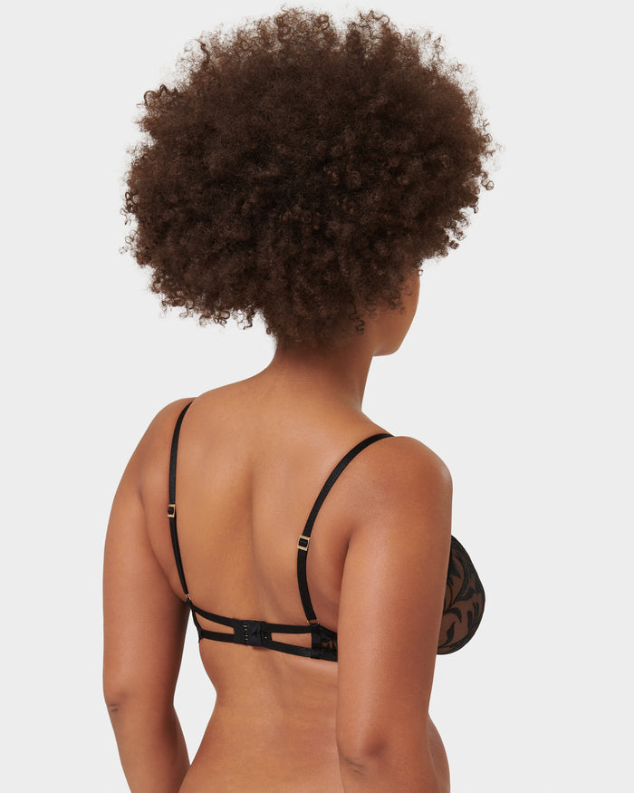 Bluebella Leonora Floral Embroidered Bra Black