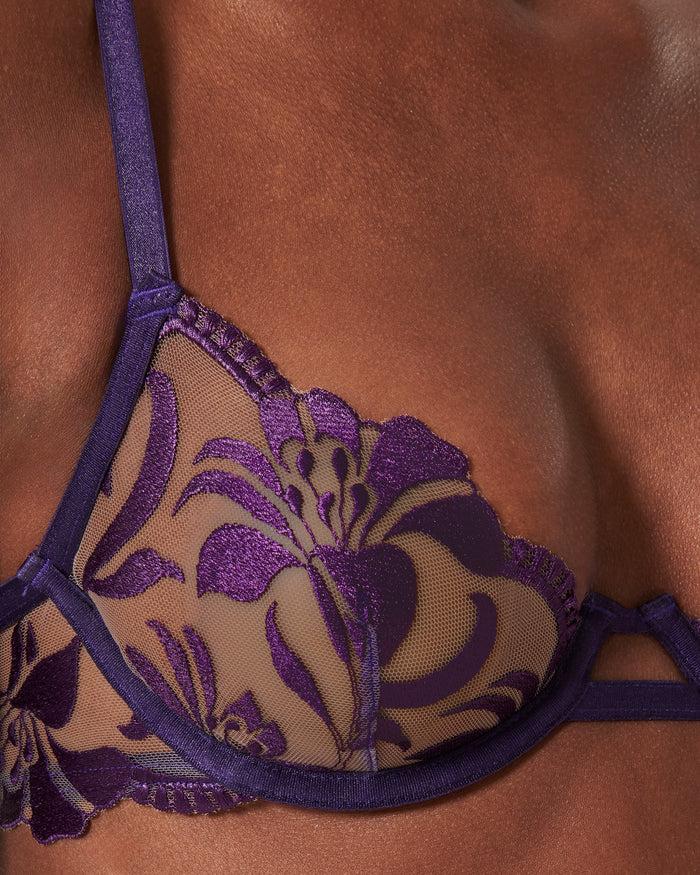 Bluebella Leonora Wired Bra Acai Purple/Sheer