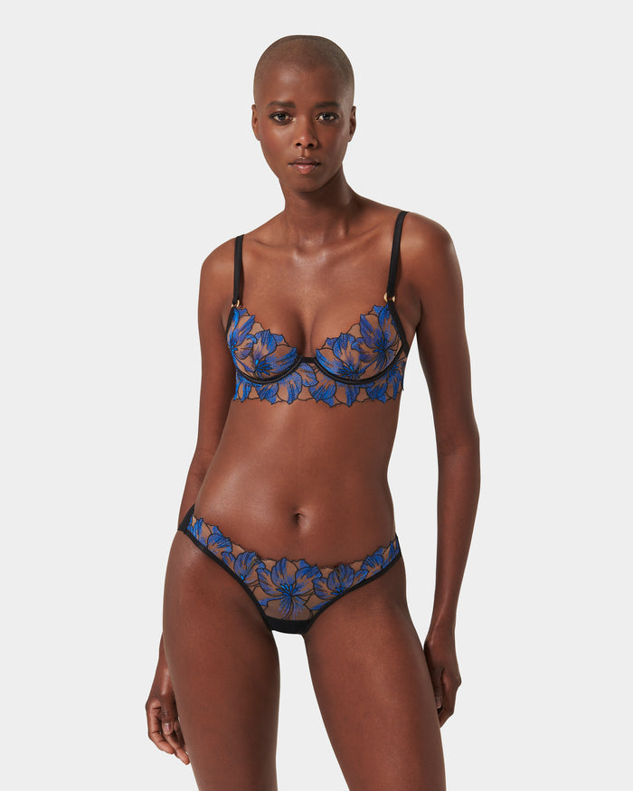 Bluebella Lyandra Floral Embroidered Bra Blue