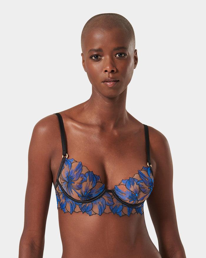bluebella Lyandra Floral Embroidered Bra Blue