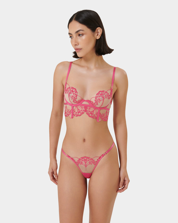 Bluebella Marisa Brief Fuchsia Pink/Sheer