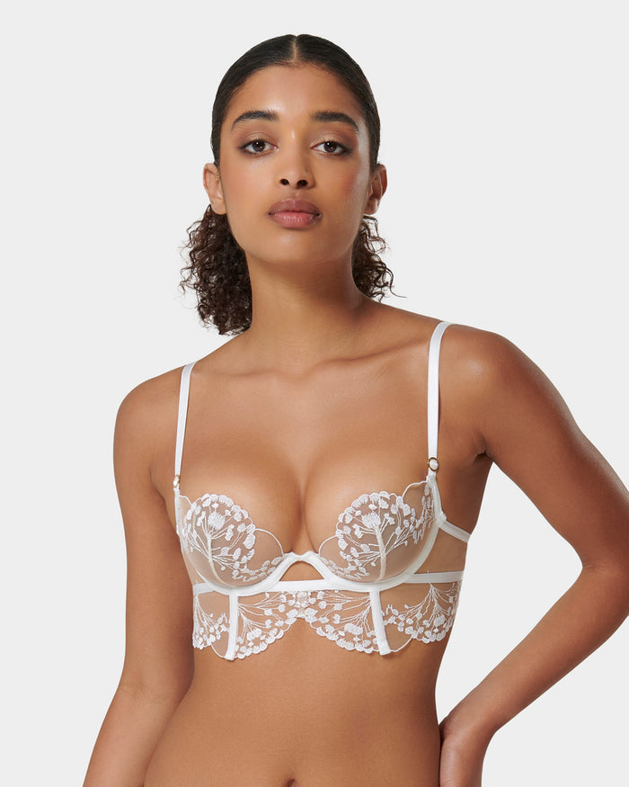 bluebella Marisa Embroidered Sheer Bra White