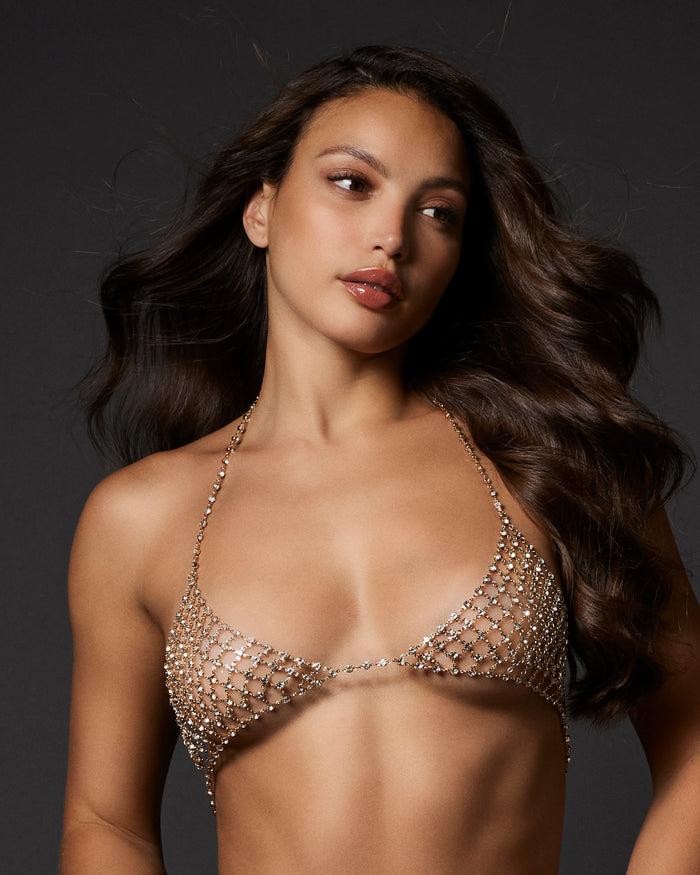 bluebella Marli Diamond Lattice Bra Gold