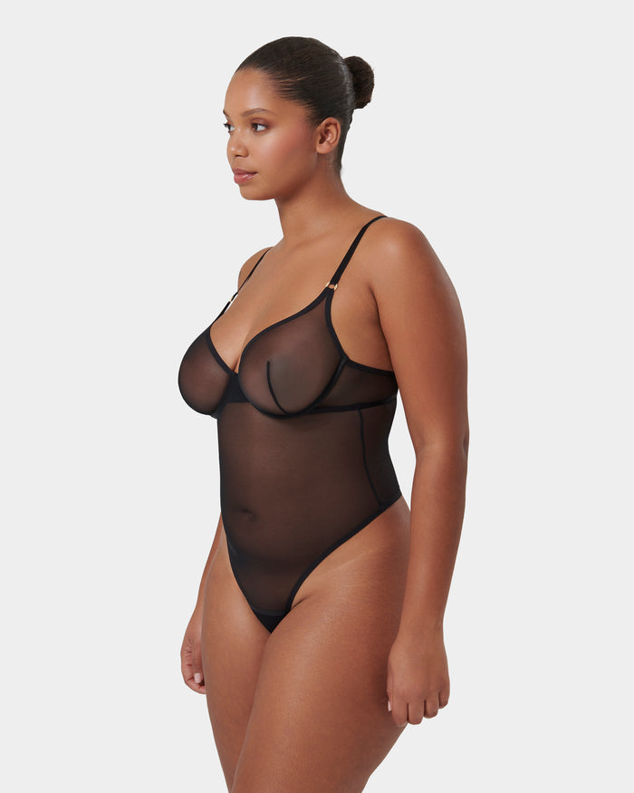 Bluebella Naomi Mesh Bodysuit Black