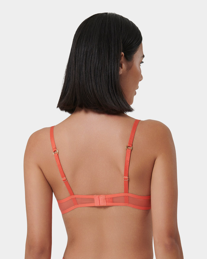 Bluebella Naomi Mesh Bra Coral