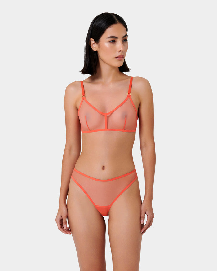 Bluebella Naomi Mesh Bralette Coral