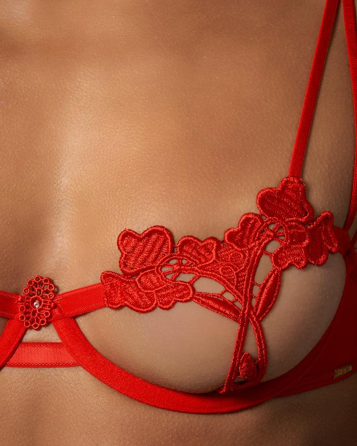 Bluebella Nova Open Bra Red