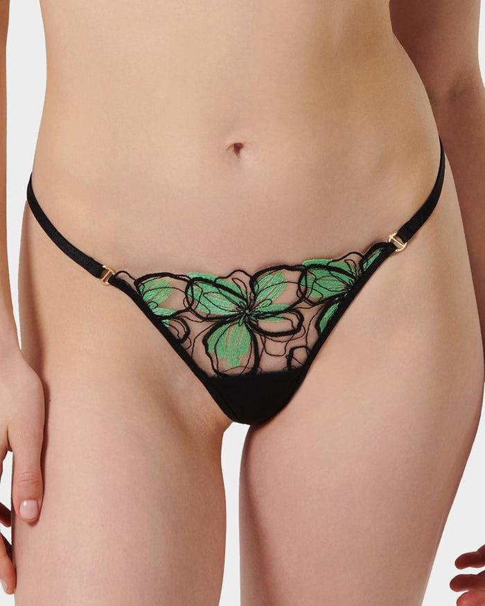 bluebella Odette Thong Black/Summer Green