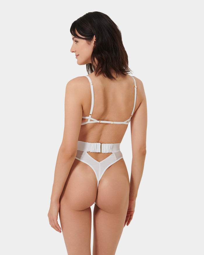 Bluebella Orla Sheer Mesh Bodysuit White