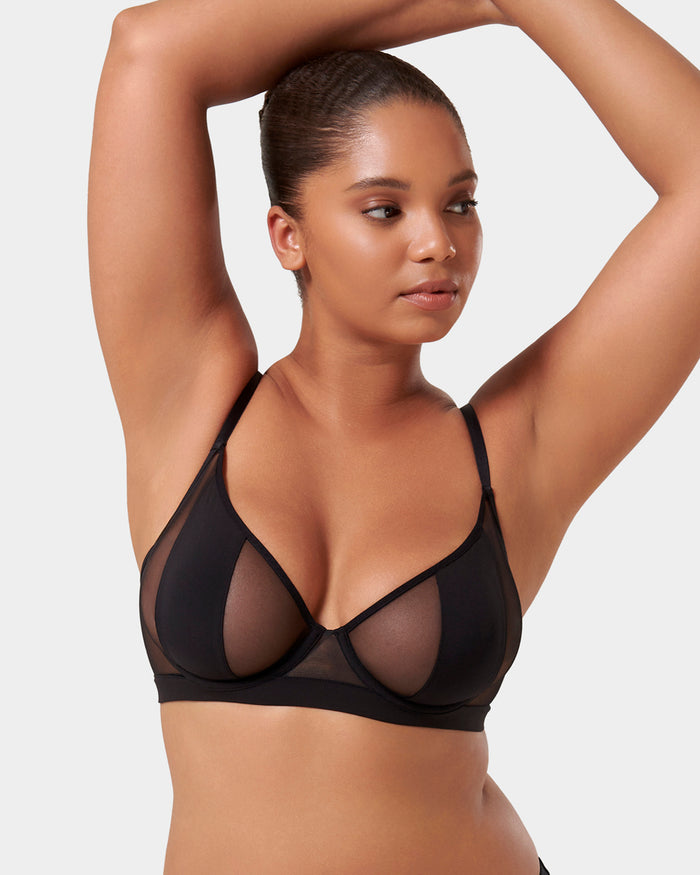 bluebella Orla Sheer Mesh Bra Black