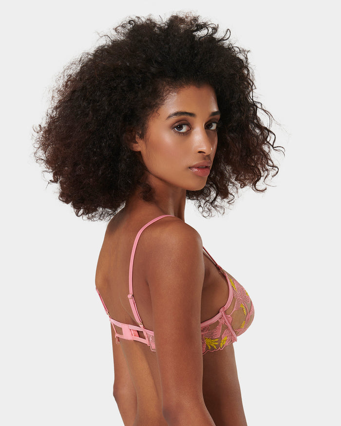 Bluebella Patrice Sheer Bra Pink/Yellow