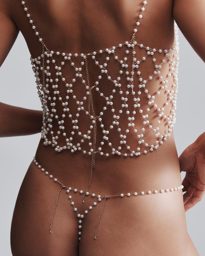 Bluebella Pearl Crop Cami Pearl/Gold