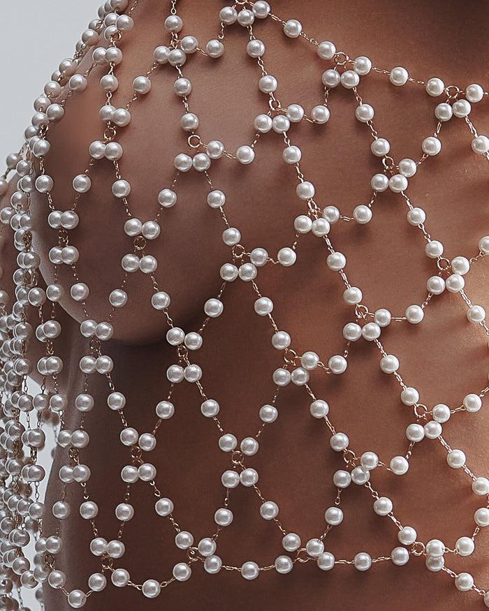 Bluebella Pearl Crop Cami Pearl/Gold