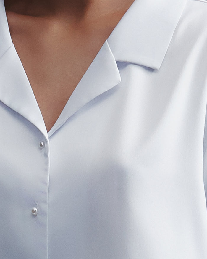 Bluebella Pearl Luxury Satin Shirt White/Pearl