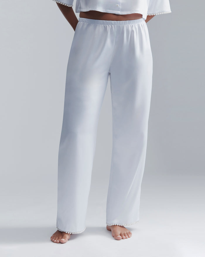 bluebella Pearl Luxury Satin Trousers White/Pearl