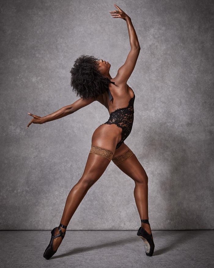 Bluebella Plain Leg/Lace Top Hold Ups Berry