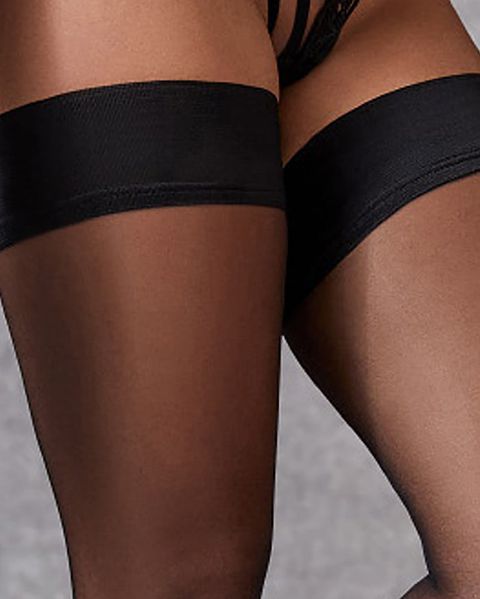 Bluebella Plain Leg/Plain Top Hold Ups Black