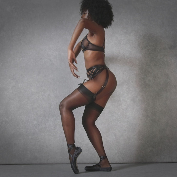 Bluebella Plain Leg/Plain Top Stockings Black