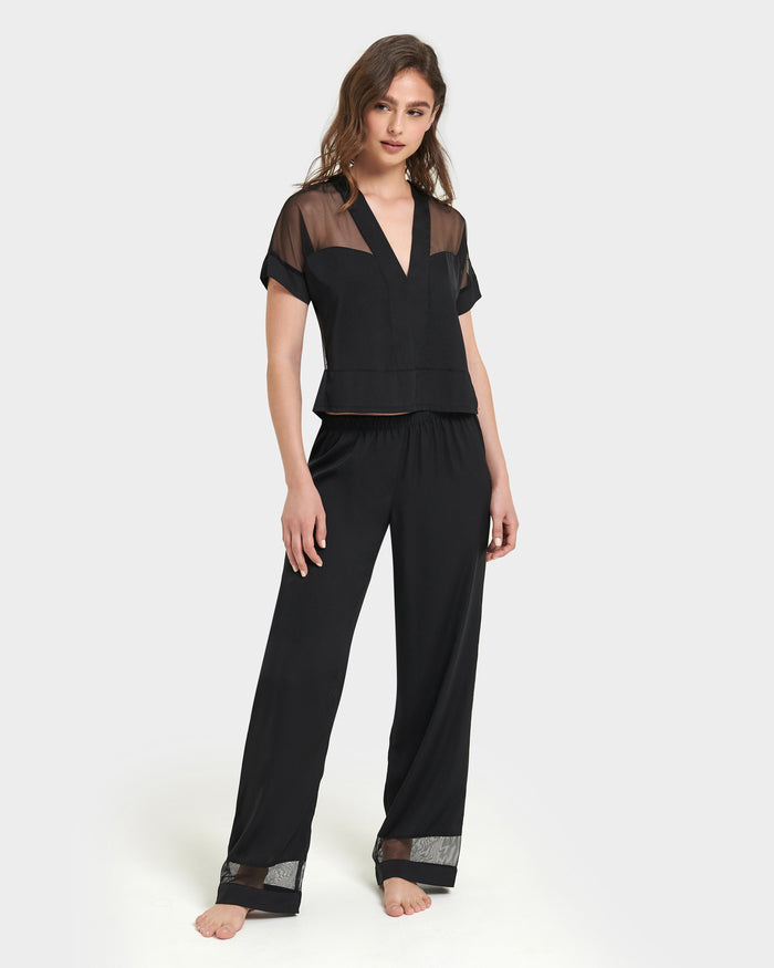 bluebella Richmond Long Pyjama Set Black