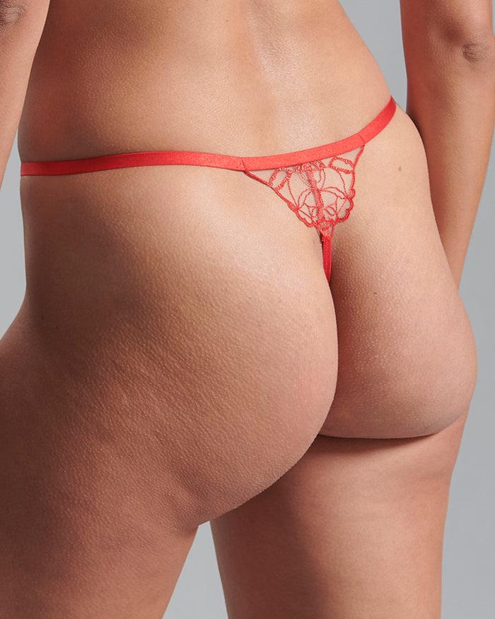 Bluebella Rosalie Thong Red/Sheer