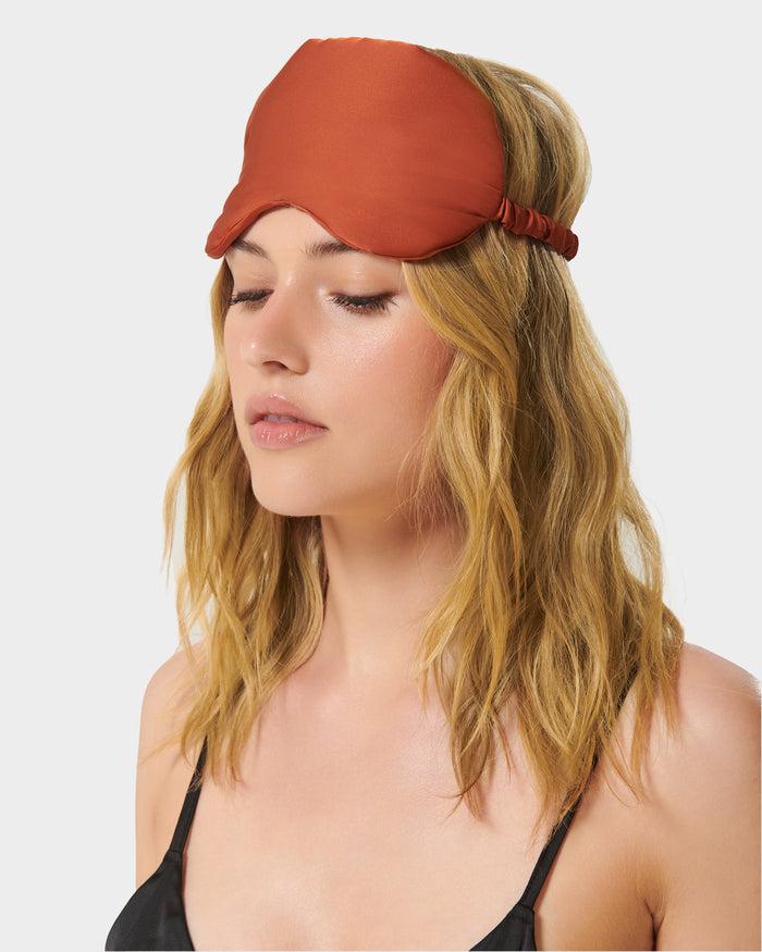Bluebella Saskia Luxury Satin Eye Mask Baked Clay